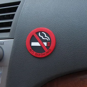 Adesivi per auto No Smoking Styling Adesivo in vinile con cartello rosso rotondo per accessori per auto all'aperto per pareti di casa per motociclette