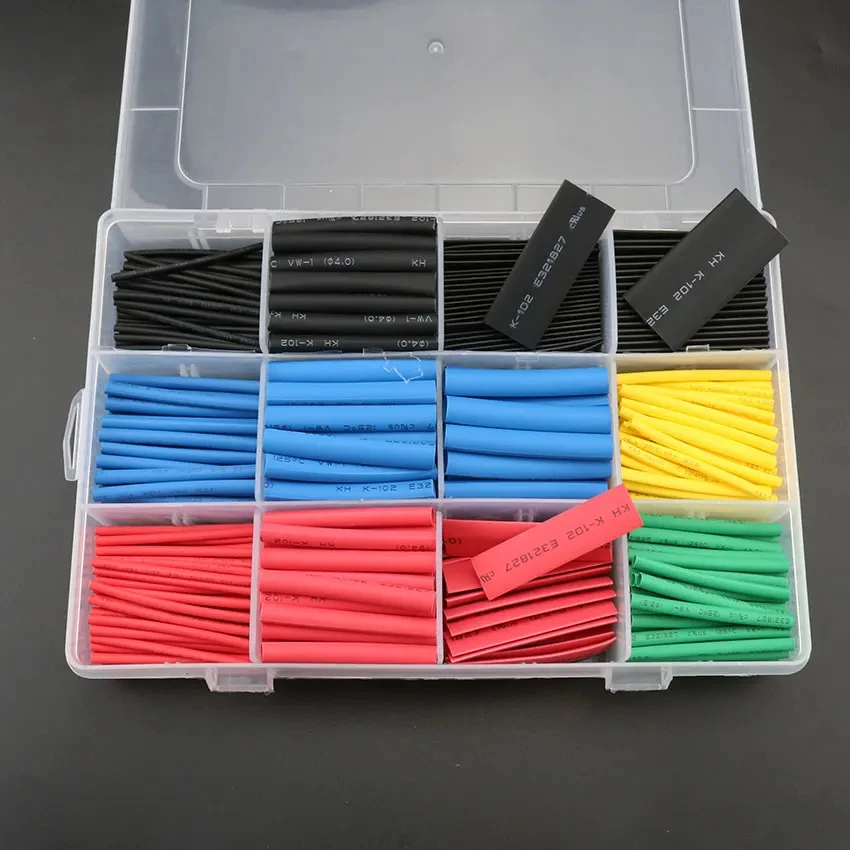 530 Stück Schrumpfschläuche Isolierung Schrumpfschläuche Sortiment Elektronischer Polyolefin-Draht Kabelhülsen-Kit Schrumpfschläuche – Detail 1