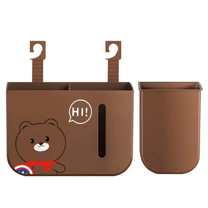 

Garbage Bin For Car Mini Wastebasket Automotive Organizer Container Car Supplies Storage Container With Removable Box And Hook