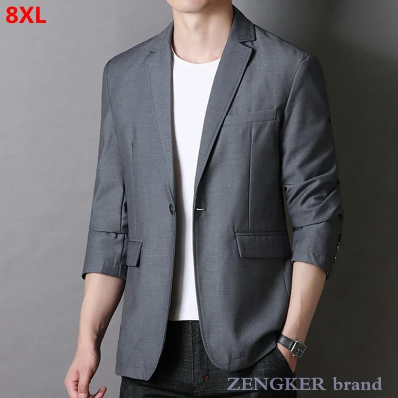Autumn suit male Large size suit Business casual man Plus size Middle-aged jacket Oversized single breasted blazers men 7XL 8XL