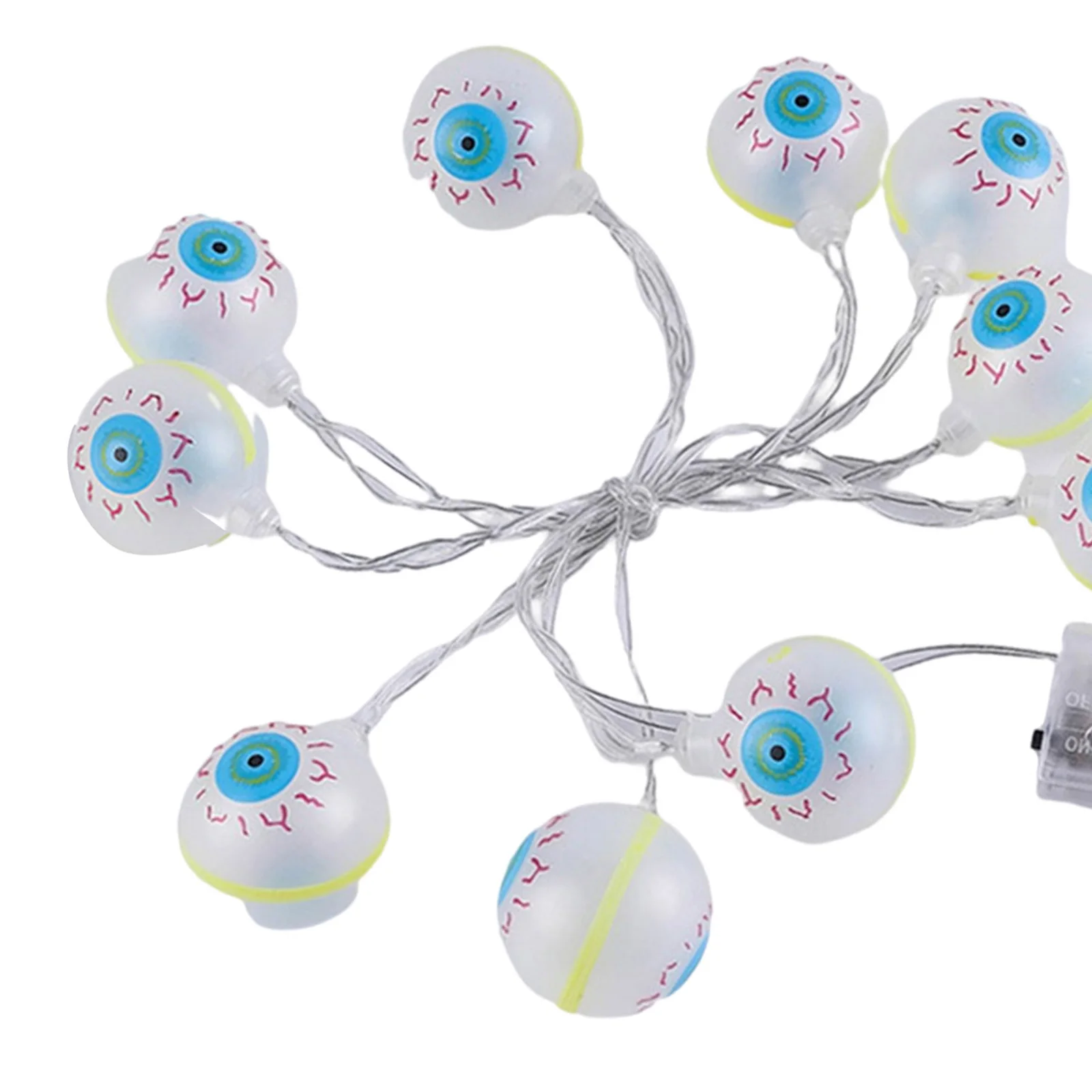 

1.5m Halloween Eyeball String Lights Waterproof Light-up Eyeball String Lights for Dressing up Your Walls Garden Yard Decoration