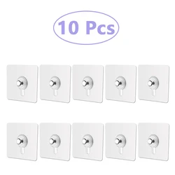 Versatile Adhesive Wall Hooks - No-Drill, Multi-Use Organizers (10 Pcs)