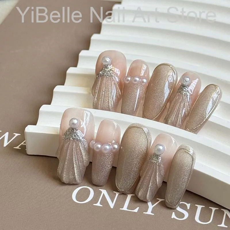 Sea Shells Handmade Press On Nails Ballerina 3