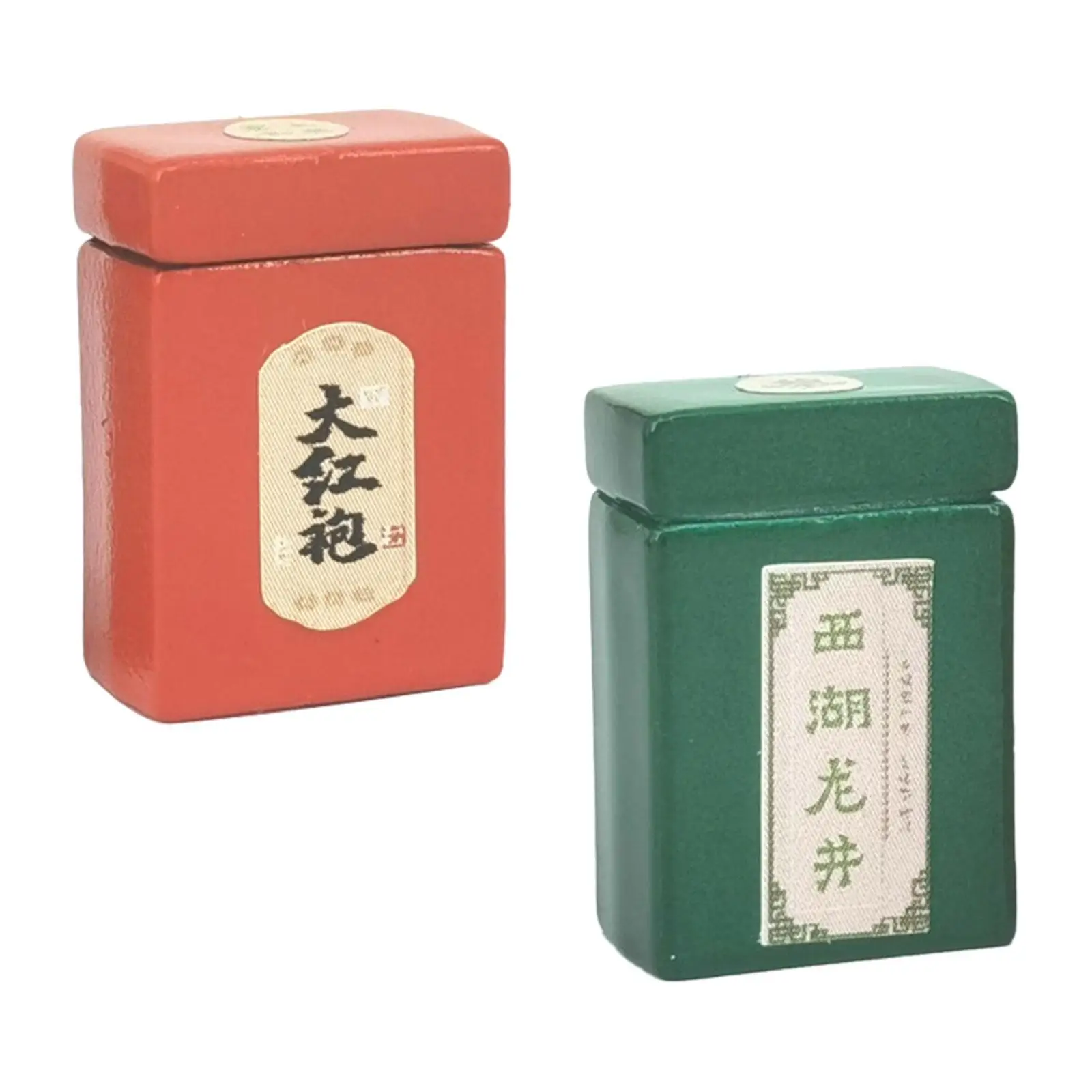 

2 Pieces 1/12 Dollhouse Miniature Tea Canister Tin Model Pretend Metal Sealed Jar for Building Fairy Garden Micro Landscape