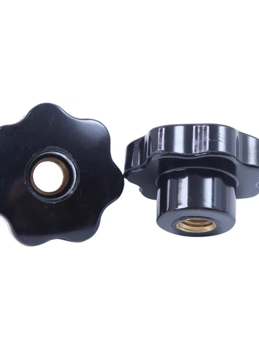 Plastic Five-Star Handle Through-hole Plum Blossom Shaped Hexagonal Handle Rubber Wood Knob Screw M4 M5 M6 M8 M10 M12 1pcs wooden handle knob