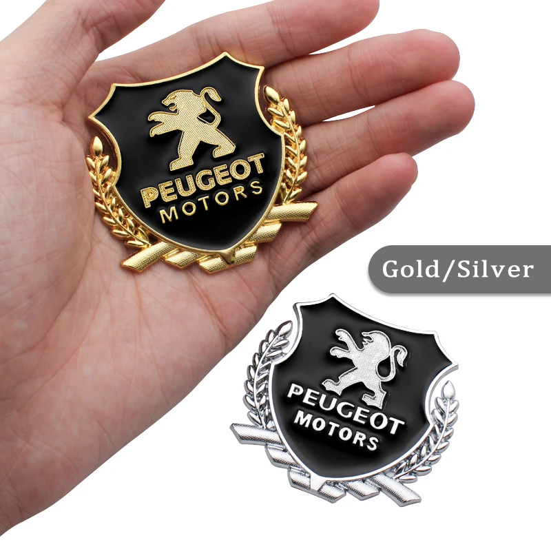 2pc 3D Metal Car Emblems Badge Stickers Decoration Decal For Peugeot 3008 208 407 406 4008 206 5008 308 307 301