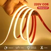220V COB LED Strip Light 240LEDs/M IP67 Waterproof Driver Build In 10cm Can Be Cut Flexible Adhesive Tape RA90 Linear Lighting 5