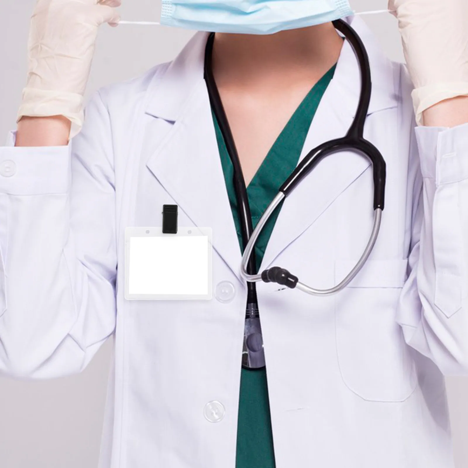 100개 배지 클립 접착식 ID 배지 홀더 클립, 이름표, ID 카드, 직장 배지, 사무실 행사, 전시회, 휴대용, 소형