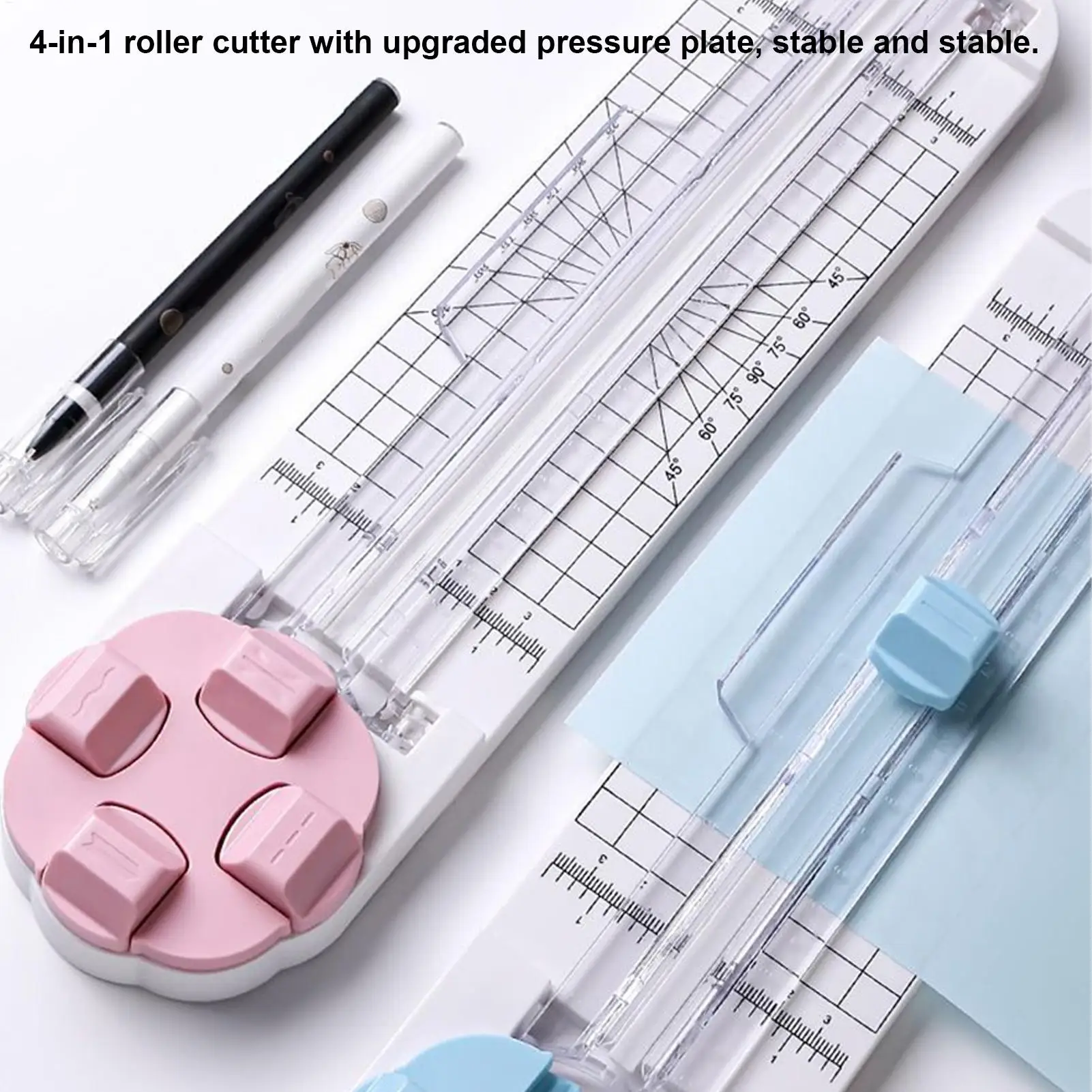 Multi-Function Paper Cutter 4-in-1 Photo Cutter Scrapbooking Cutter Creasing Machine Hand-Cutting Card Label Cardboard Art Tools