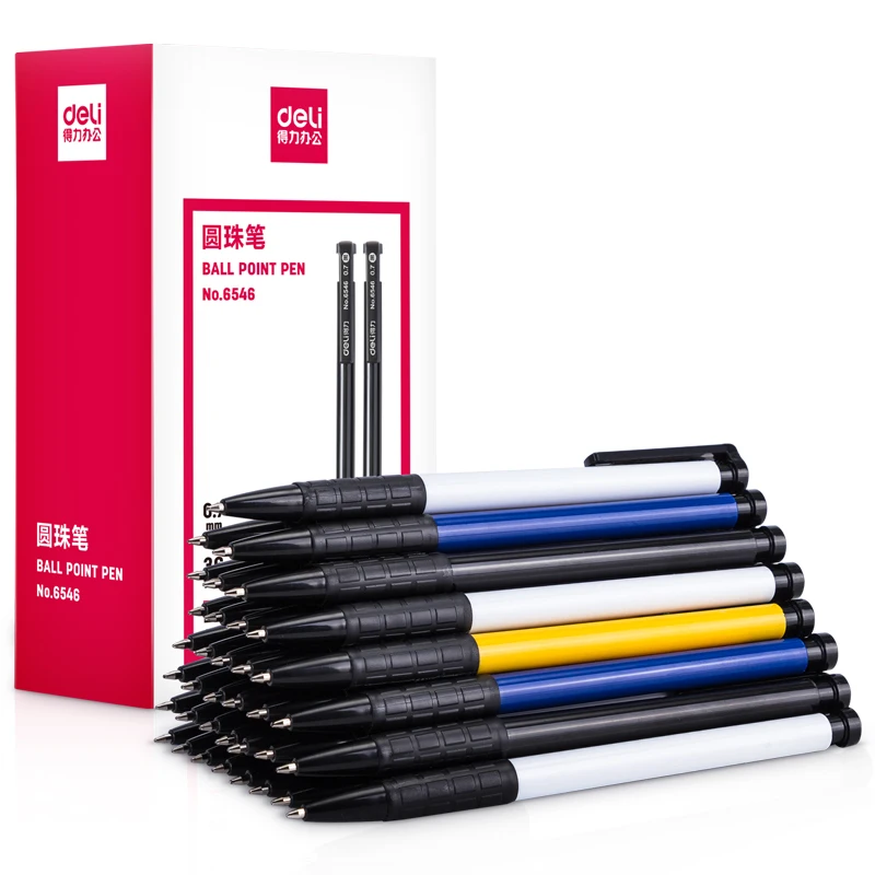 Deli 4/6/8/12pcs 0.7mm Black Red Blue Ink Ballpoint Pen Cheap Pen School Student Supplies Office Supplies Stationery For Writing deli 21505 pad notes sticky note naruto memo pads three style office school stationery supplies