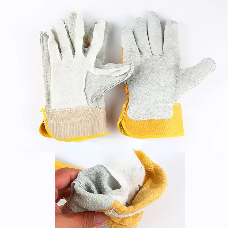 Welding Work Gloves Cowhide Leather Men Working Welding Safety Protective Garden Sports MOTO Driver Clothing Gloves