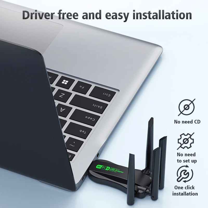 900Mbps WiFi 네트워크 카드 2.4G/5Ghz Bluetooth 5.4 Wi-Fi 동글 AX900 USB 4 안테나 무선 수신기 (PC/노트북 드라이버 용) 무료