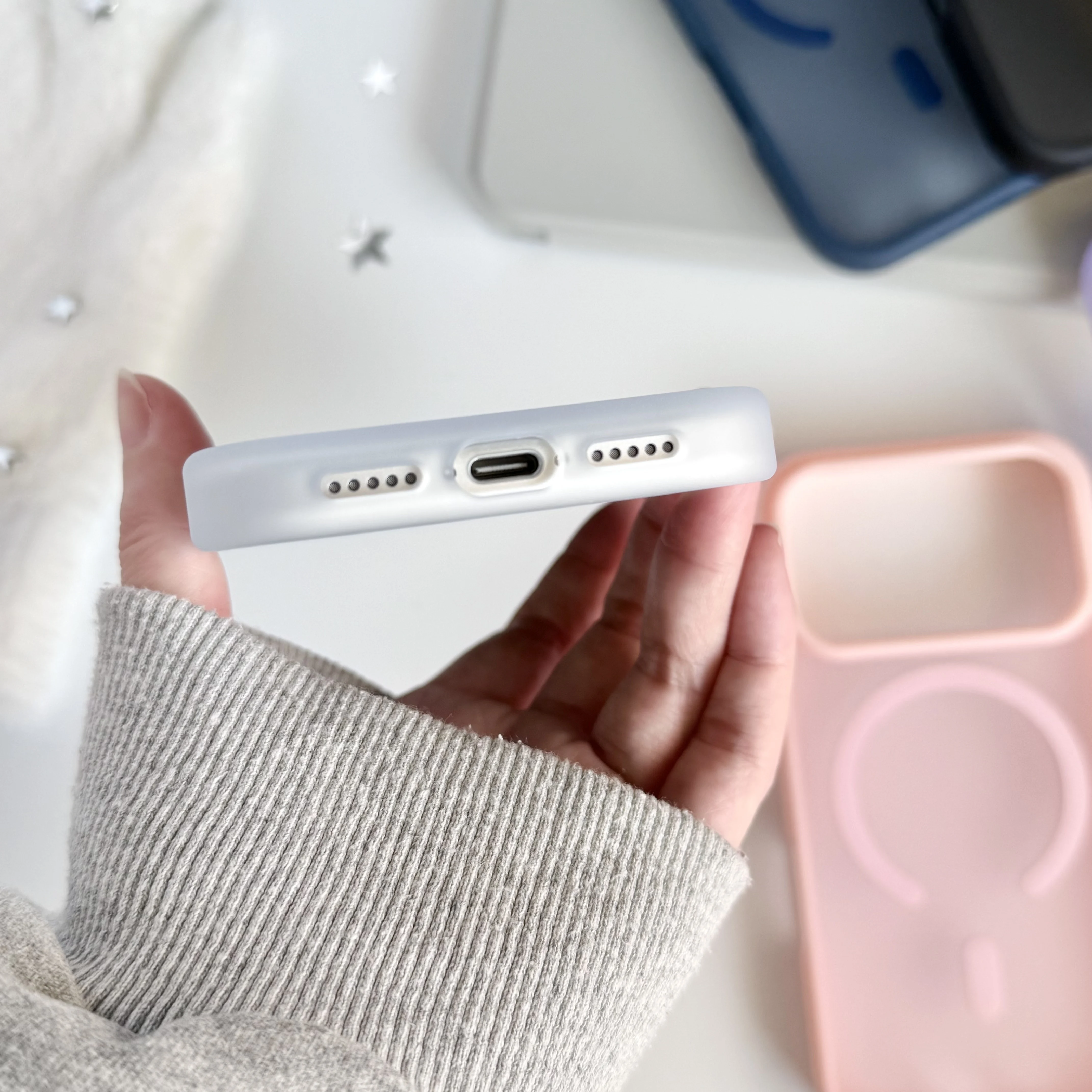 Magnetic Matte Clear Shockproof Translucent Case with MagSafe Compatibility