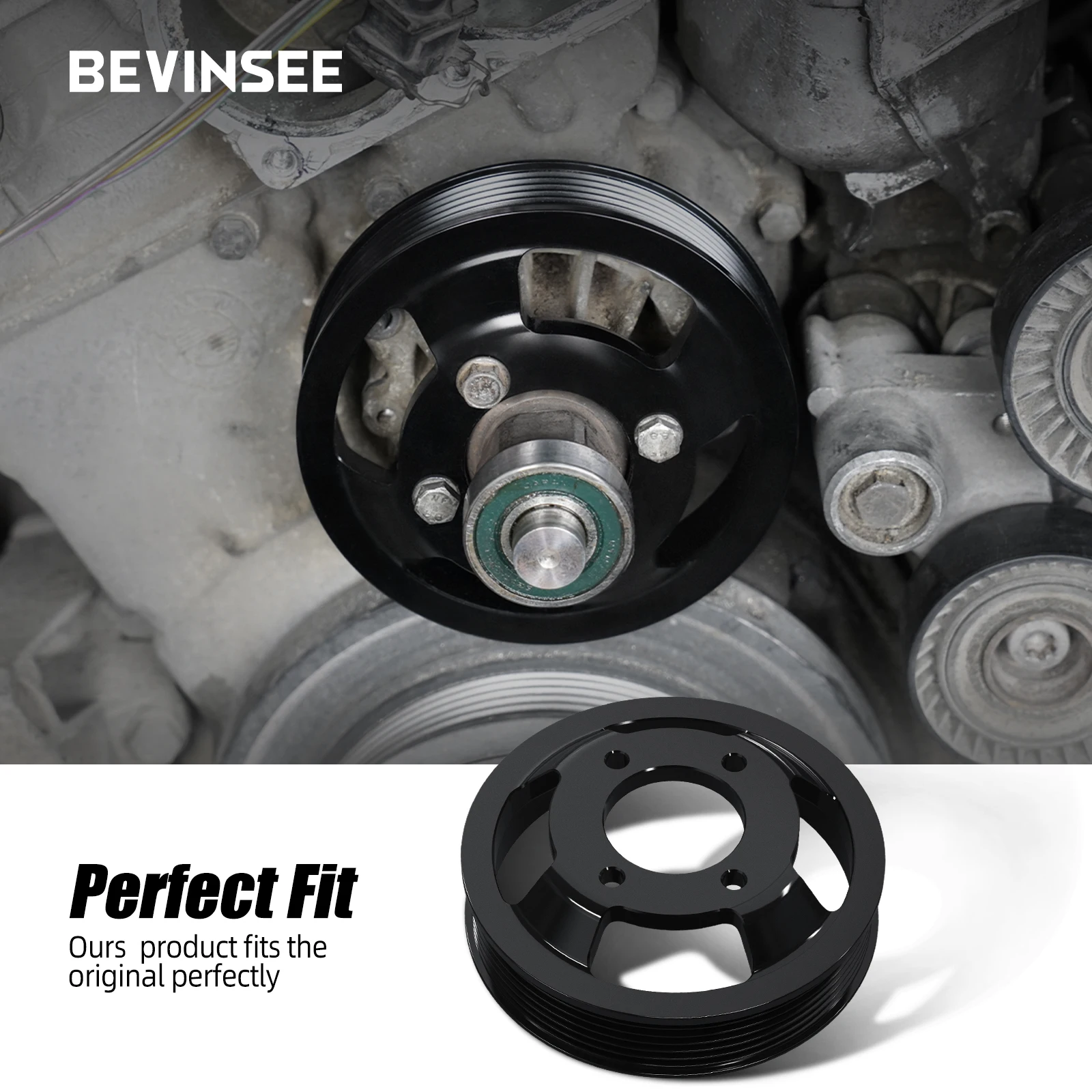 Power Steering Pump Pulley & Water Pump Pulley for BMW E46 E39 E38 E53 E83 M54 M52TU Engine 32421740858 11511436590 car clutch generator pulley