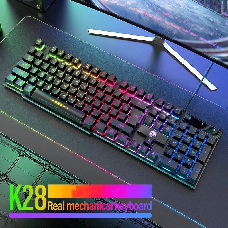 Computer Keyboard Waterproof Portable Gaming Keyboard Backlit Ergonomics Colorful