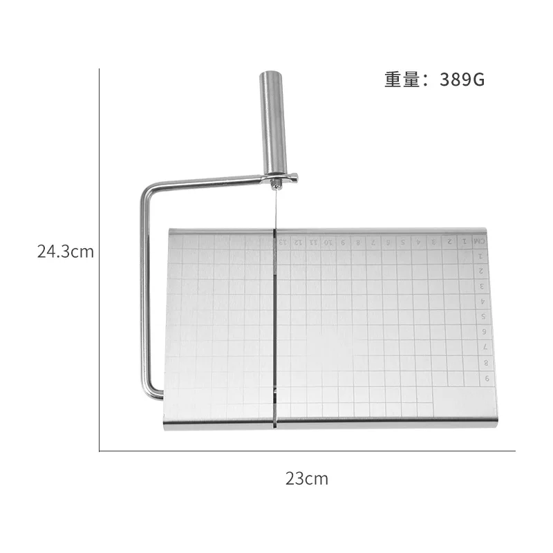 Stainless steel cheese slicer with scale for household use, butter, cheese, cheese, ham slicer, kitchen cutter, baking tool