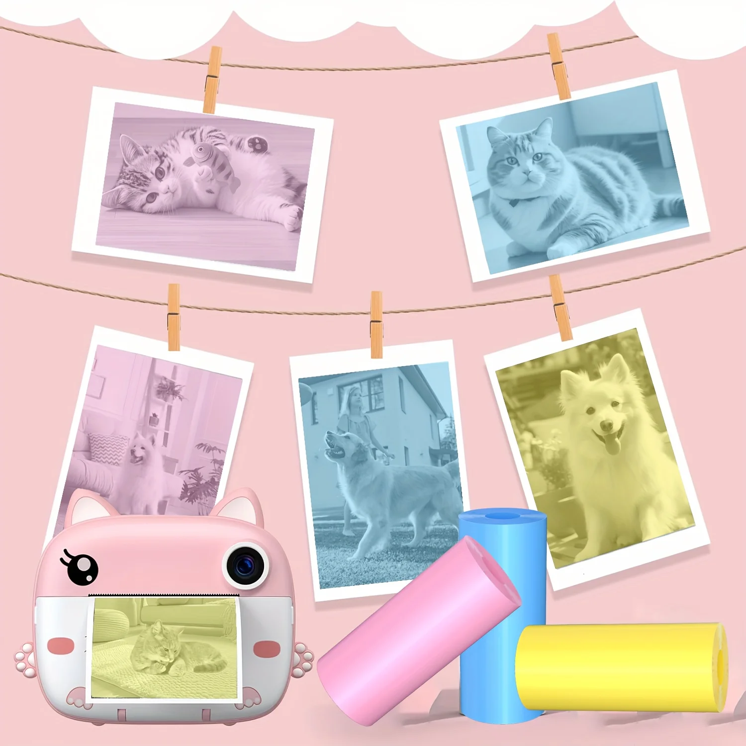 57x25mm 컬러 감열 사진 인화지 리필, 즉석 카메라 및 미니 프린터용 감열지, 즉석 사진 및 메모용