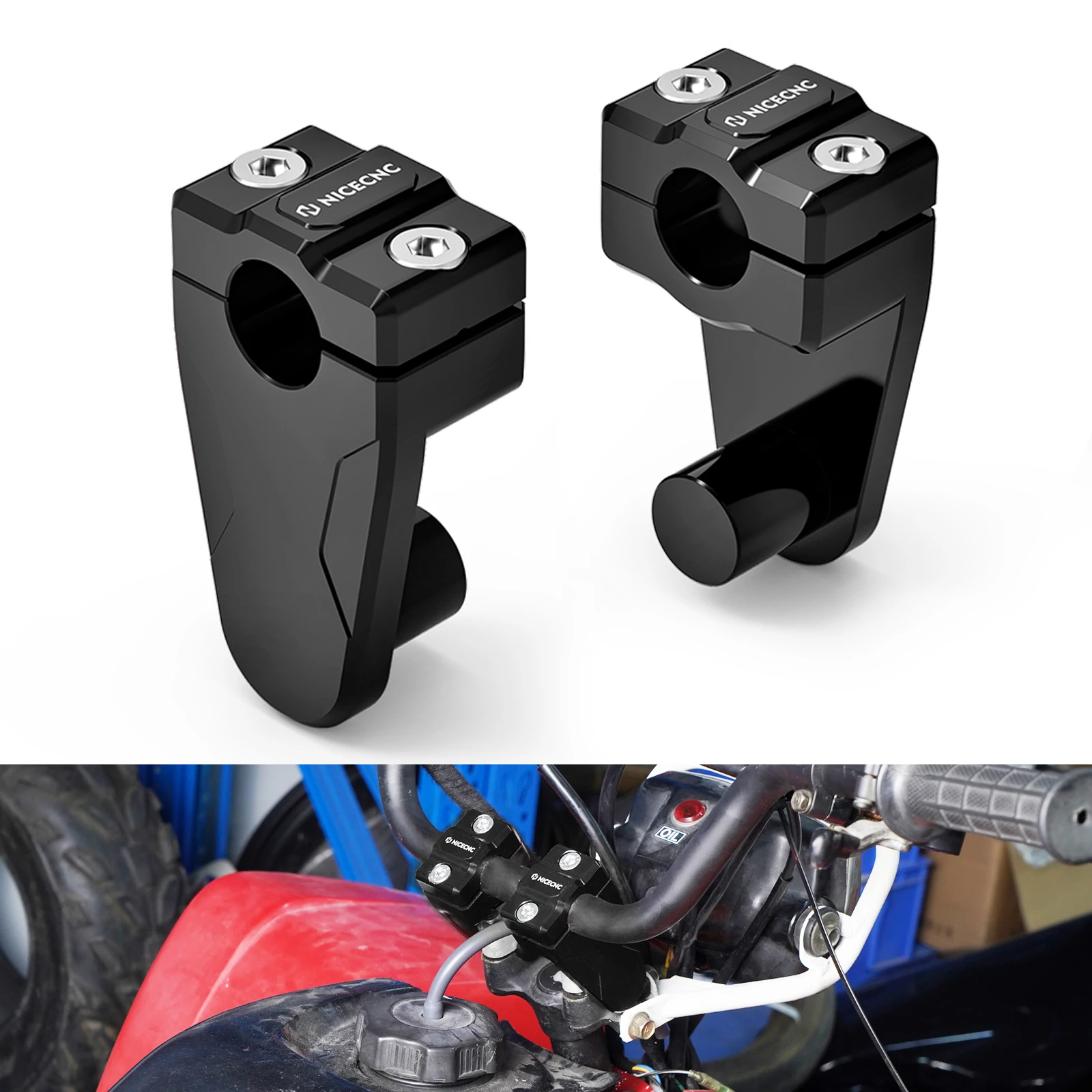 NICECNCATVForYamahaRaptor700700RHandlebarRisers20132023