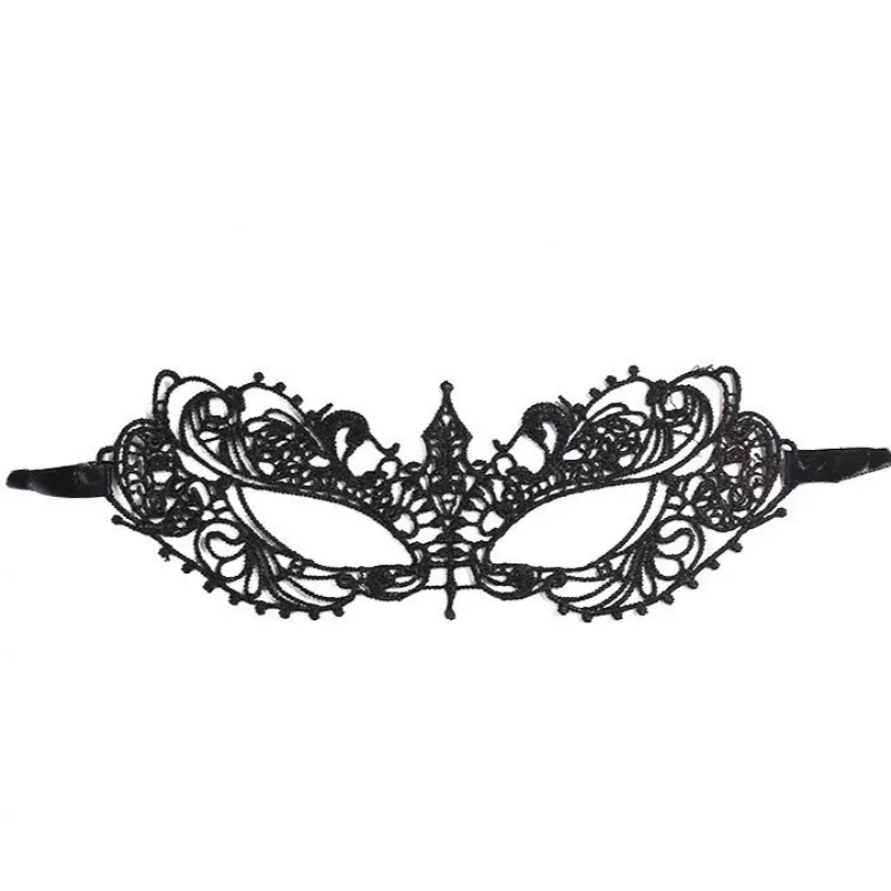 Elegant Black Lace Floral Eye Mask - Masquerade Party Accessory