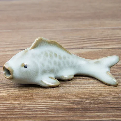 Tea Pet Ornaments The Ru Kiln Iln Carp Mini Clay Tea Pet Ceramic Tea Decoration Lovely Porcelain Living Room Figurines & Miniatures Home Decor