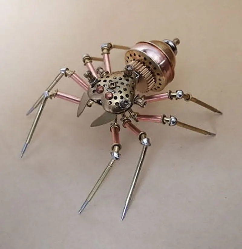 Steampunk-Mechanical Insect Spider jumping Spider, Happy Spider, All Metal Craft, Creative Design Ornaments