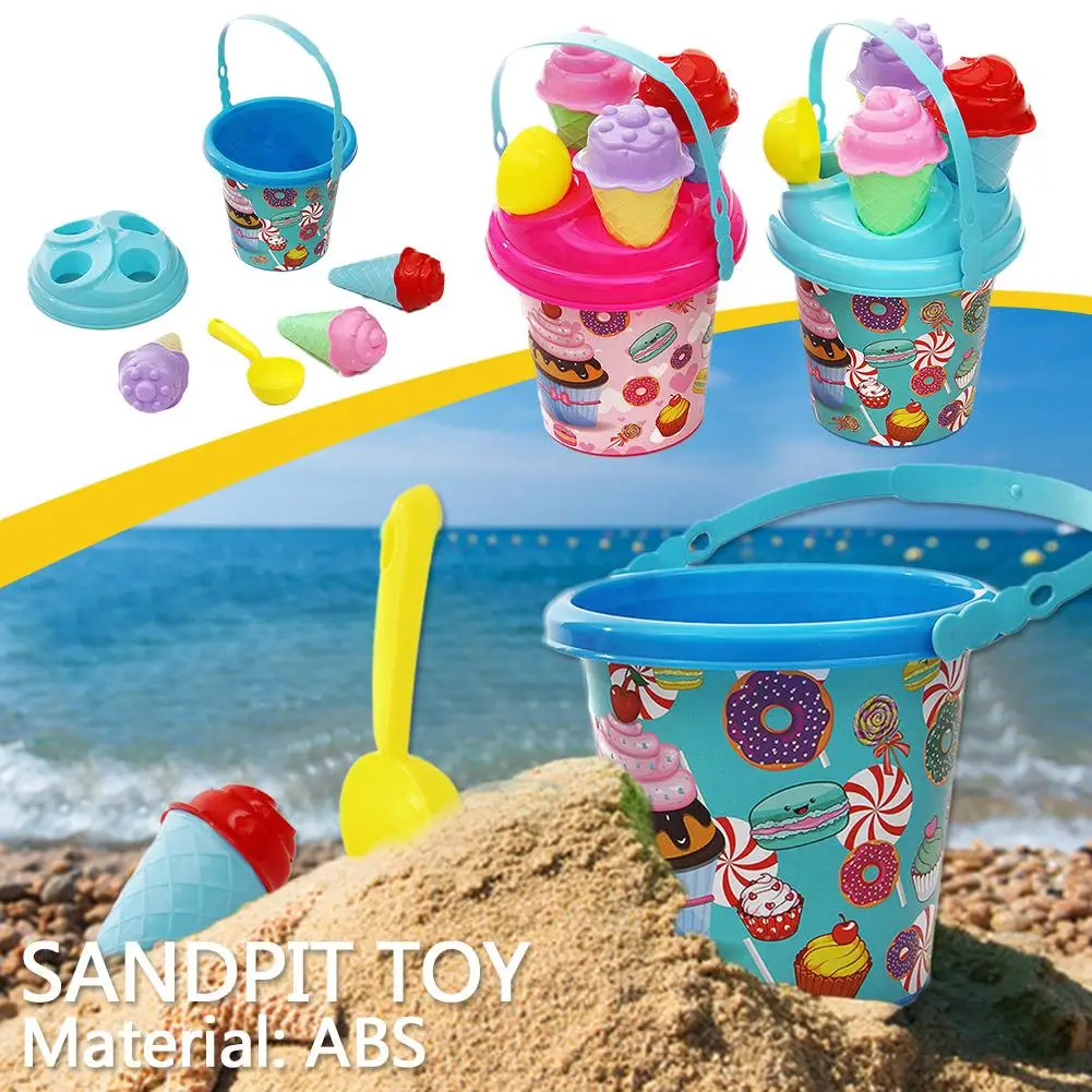 

8Pcs/Set Children Outdoor Beach Ice Cream Bucket Model Summer Sandpit Children Color Play Toy Play Random Sand Beach Toys J7O3