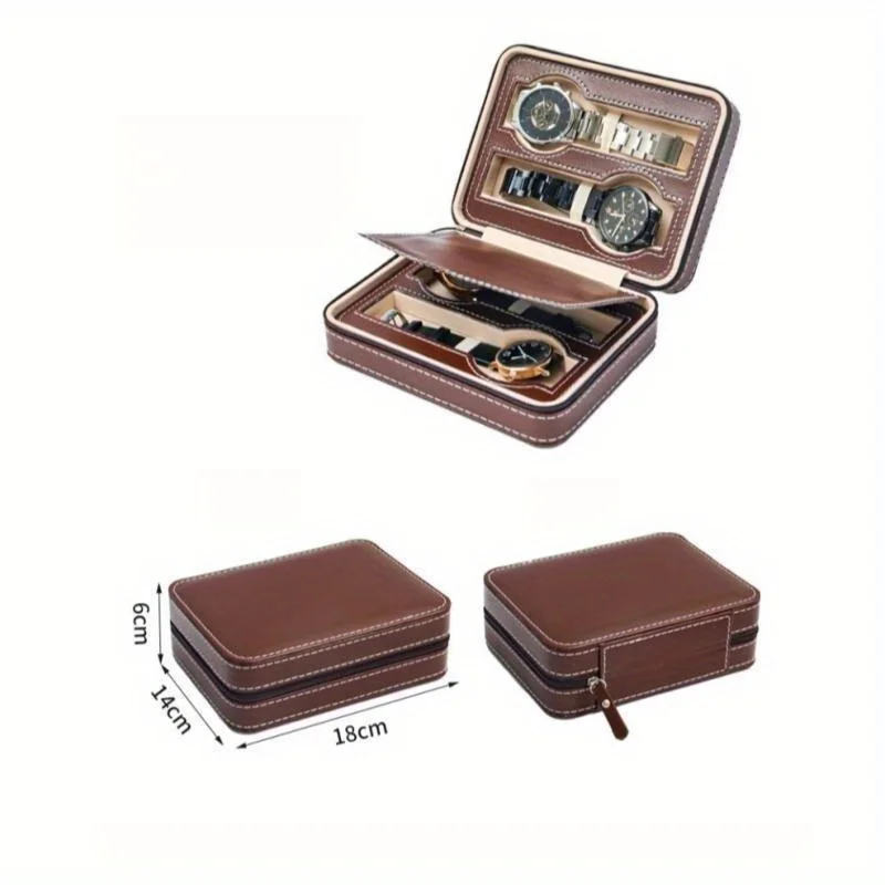 Concise Design New Travel Portable Watch Bag European Leather Watch Storage Box Minimalist Watch Collection Box Watch Box