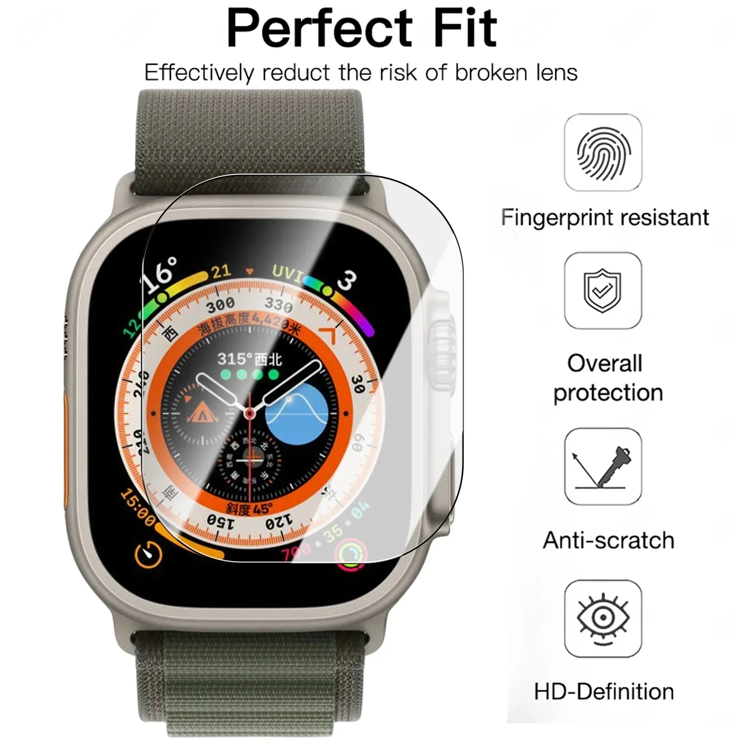 Tempered Glass for Apple Watch Ultra3 Ultra2 Ultra 49mm Protective Glass Cover Screen Protector for IWatch Ultra 3 2 Glass Film