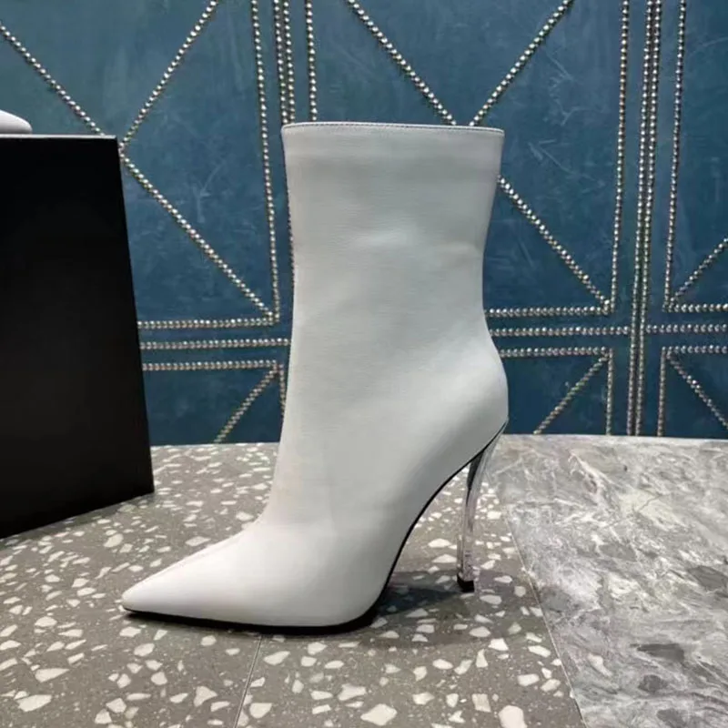 

Arden Furtado 2023 Spring Autumn Women's Short boots Genuine leather Pointed toe Chunky heels Sexy Side zipper Fashion boots