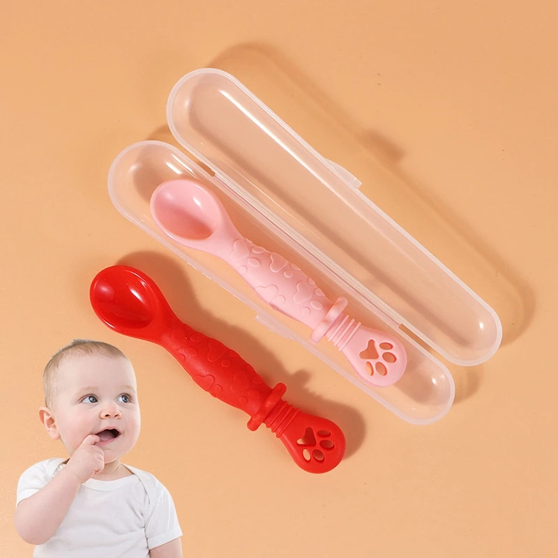 Cucharas de Silicona Rosa para Bebé - Complemento Alimentación Infantil