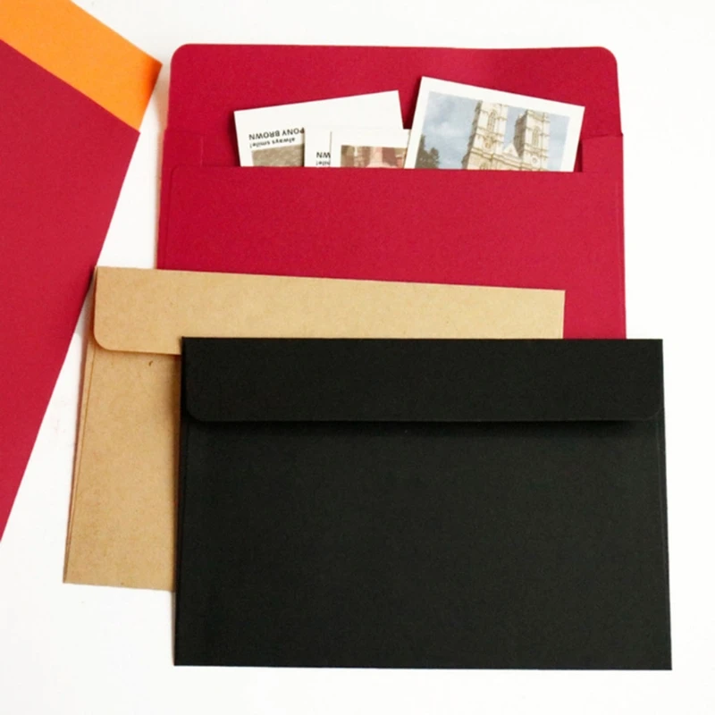Kraft Paper Envelopes Mailing Envelopes 10 Sheets Vintage Envelopes Set for A6 Papers Wedding Invitation Letter Stationery Paper Bag Wedding Gift Paper Bag