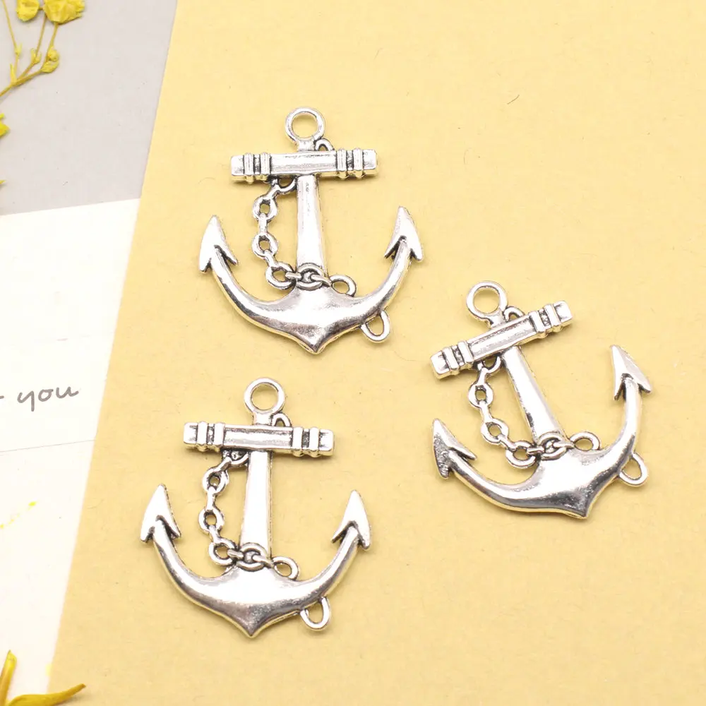 

5pcs 26x31mm Anchor Charms Jewelri Pendant Cute Trendy Jewelry Antique Silver Color
