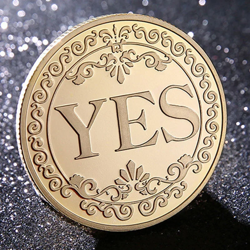 1PC Bronze Yes Or No Commemorative Coin Souvenir Non-Currency Game Prop Decision Coins Collection Decoration Crafts