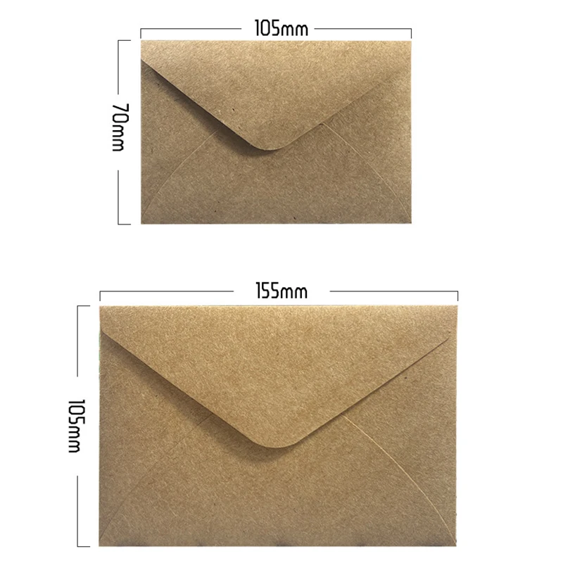 Kraft Brown Paper Envelopes 105x155mm 50pcs