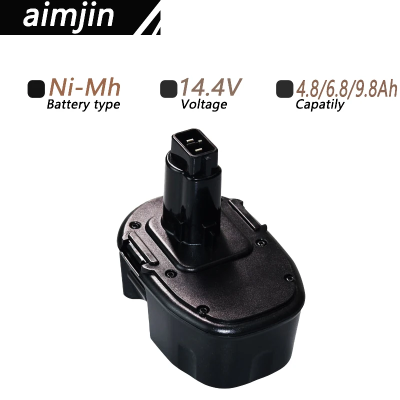 14.4V 4.8/6.8/9.8Ah Ni-MH Battery For Dewalt DW9091 DW9094 DC9091 DE9091 DE9092 DC613ka DC614ka DC615ka DC612ka