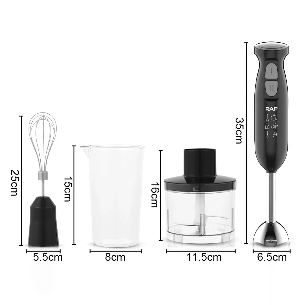 FKN Immersion Blender Handheld with 4 Interchangeable Blades,6-in-1 Hand  Blender Electric with 8 Speed and Turbo Mode,Handheld Blender Stick with  800W