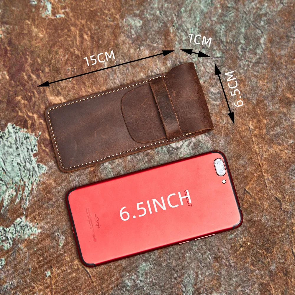 NASVA Genuine Leather pencil case Vintage Pencil Case Pen Protector Pencil Organizer Portable Insert Pouch Simple Case