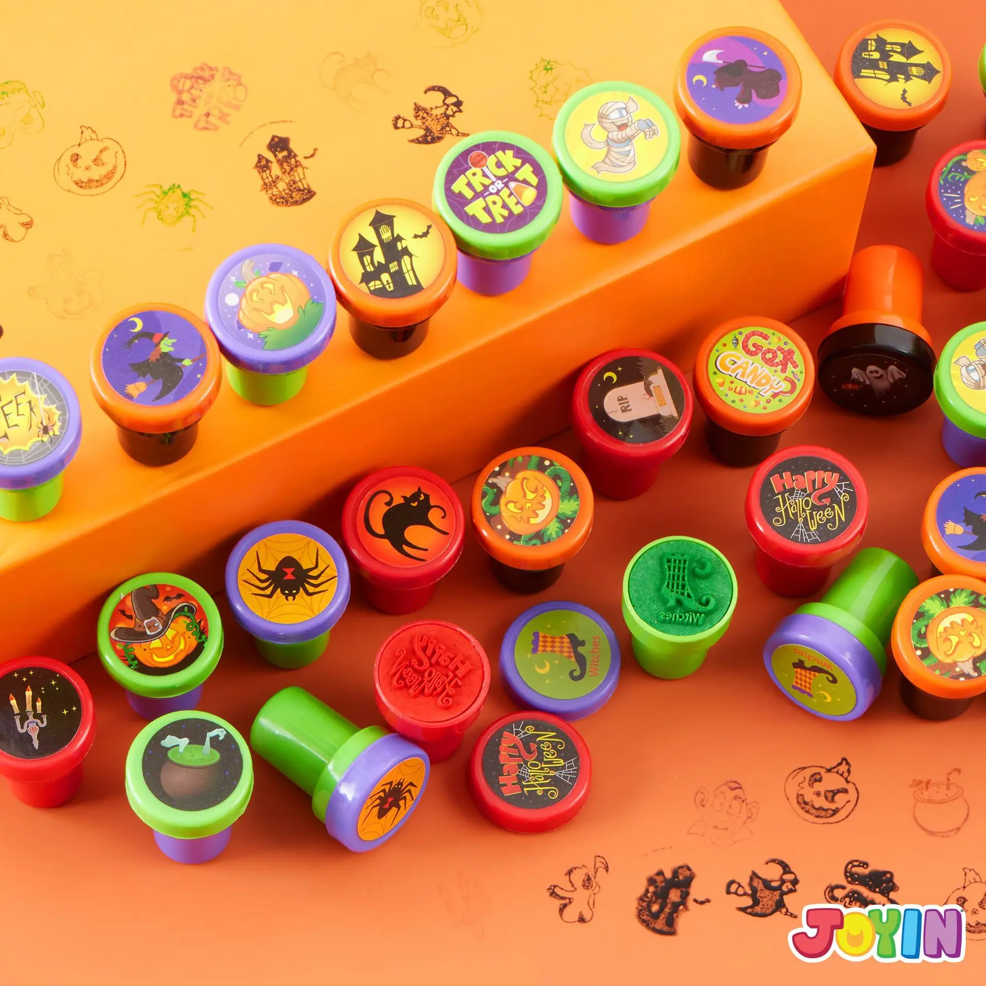 

Halloween stamps for children, small reward stamps, kindergarten encouragement and praise, party toy, 6PCs