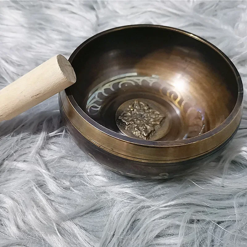 Nepal handmade Buddha sound bowl sound therapy yoga meditation singing bowl Tibet prayer metal craft home decor ornaments