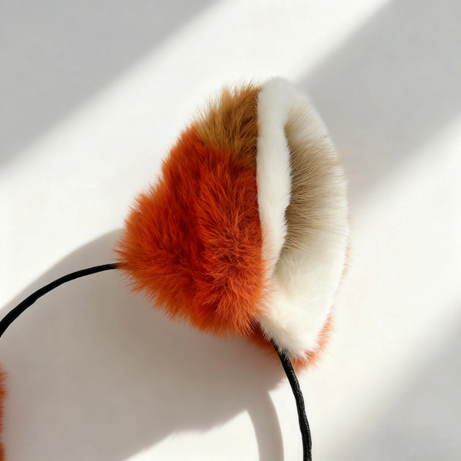 1PC Fox Ear Plush Headband, Orange White Fuzzy Animal Hair Hoop, Cute Daily Hair Accessories, Stylish Party Hair Decor