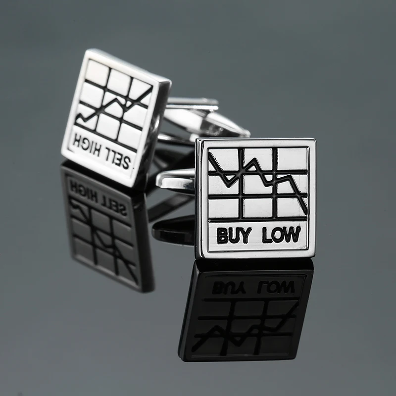 

Classic men's French shirt cufflinks high quality metal Square stock cuffs buttons wedding suit accessories jewelry gifts