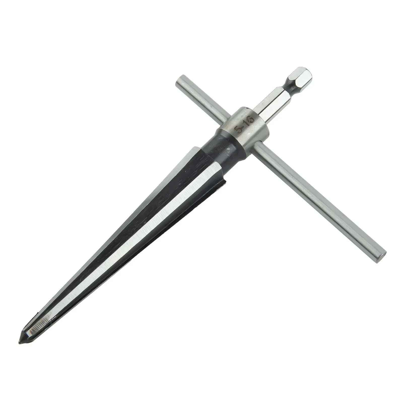 5-16mm Hand Held Tapered Reamer T Handle 6 Flute Beveling Cutting Drill Tool T Handle Inverted Taper Wood Sink Holes