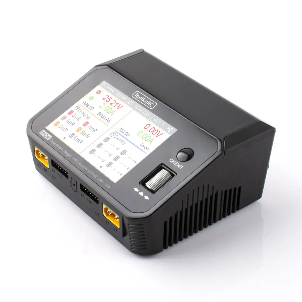 

Factory Outlet ToolkitRC M6DAC 200W AC DC 7-28V Power Supply QC 65W Fast Charge Dual Outputs Balance Charger