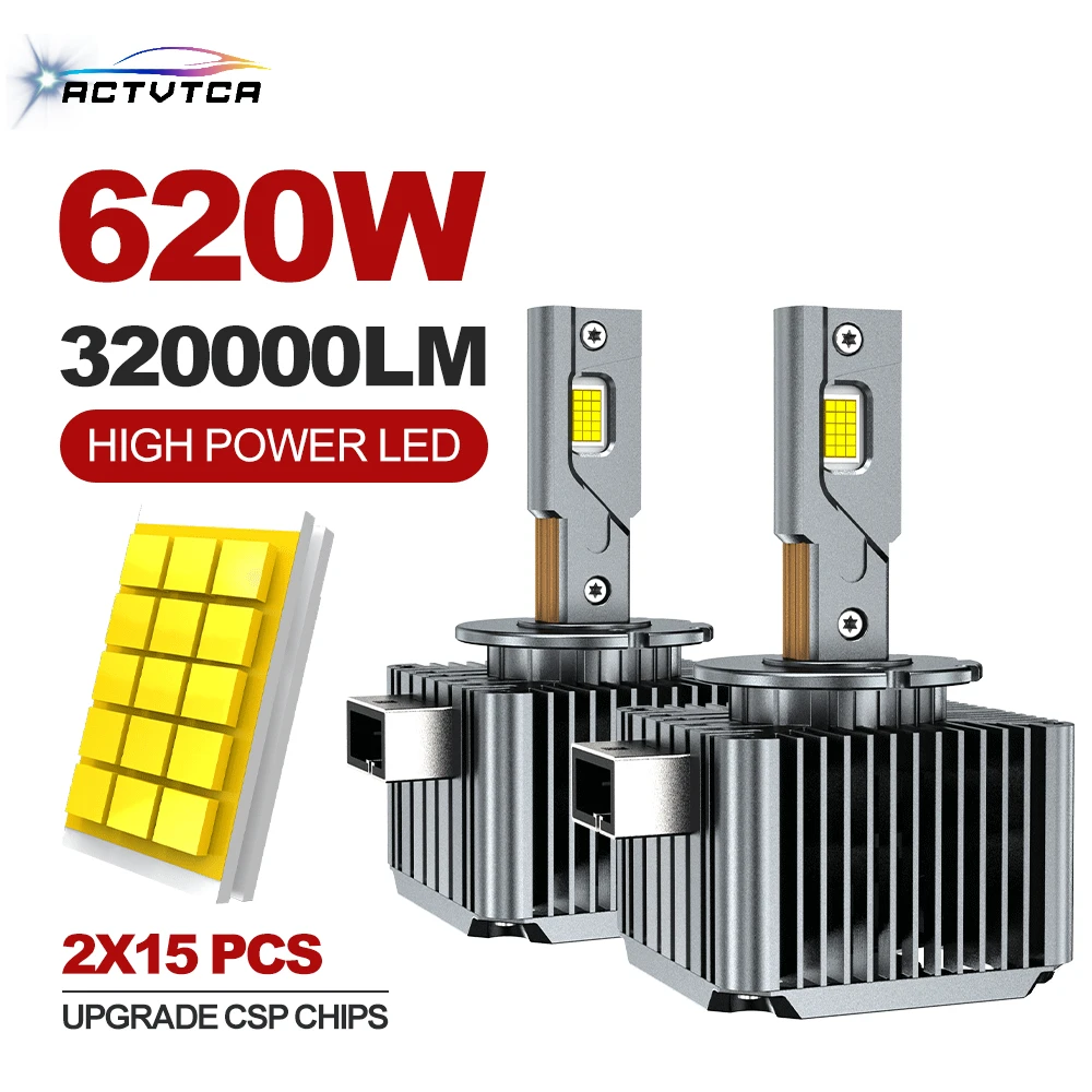 

ACTVTCA 320000LM D1S D3S LED Headlight Canbus D2S Led lights for Car D4S 620W Headlamp D1R D2R D3R D4R Auto Bulbs 6000K Car Lamp