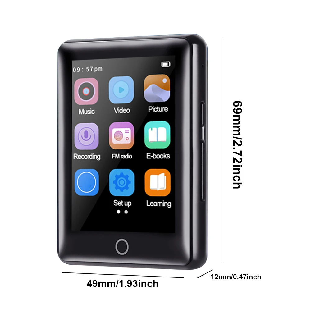 4/8/16/32GB Music MP3 MP4 Player 2.5inch Full Touch Screen Walkman Bluetooth-Compatible 5.0 HIFI Sound Quality