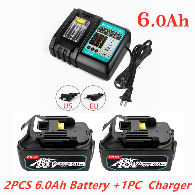 

2023 Upgrade 18V 6.0 8.0Ah Rechargeable Battery For Makita Power Tools with LED Li-ion Replacement LXT BL1860 1850 18v 6000mAh