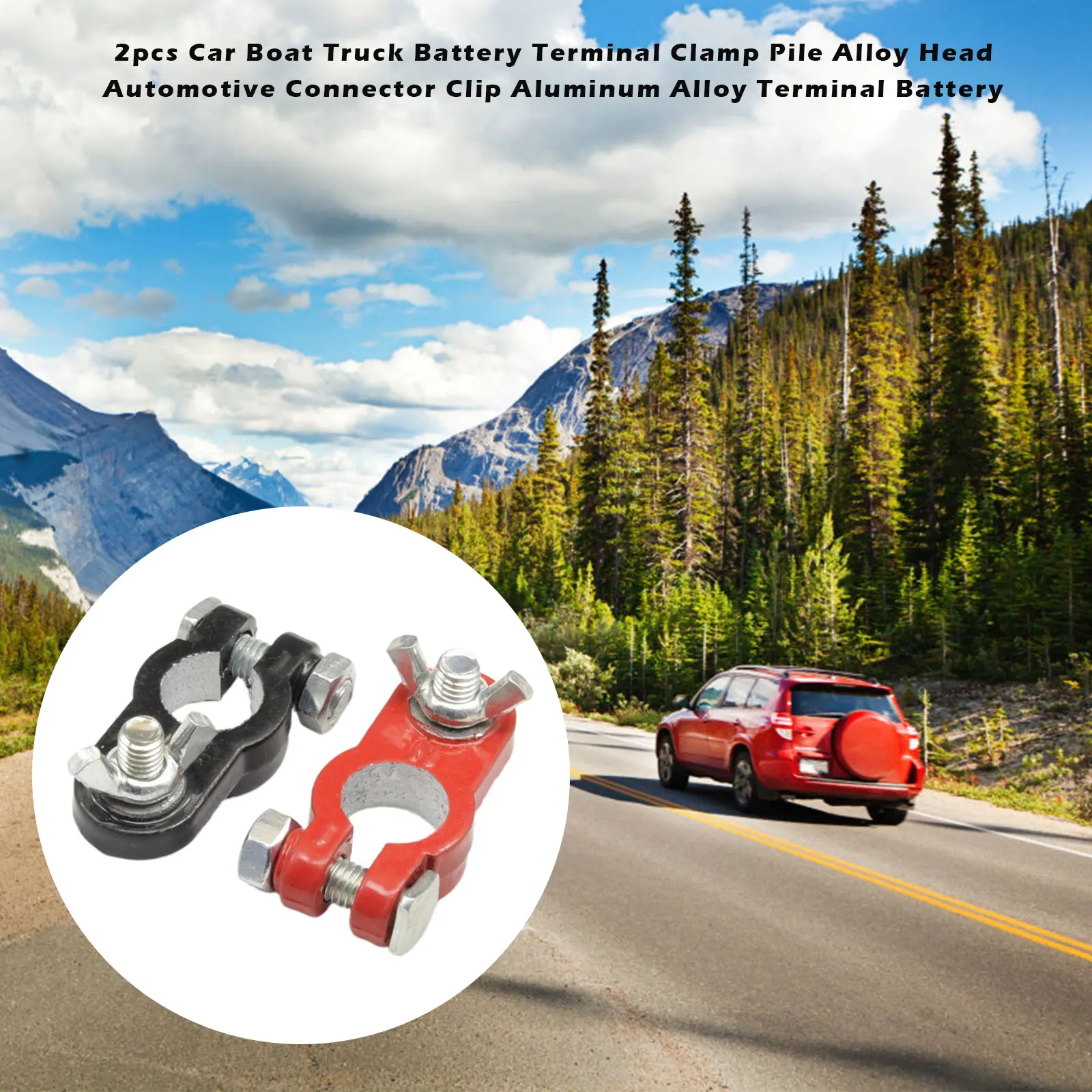 Car Boat Truck Battery Terminal Clamp 2 Pcs Pile Alloy Head Automotive Connector Clip Aluminum Alloy Terminal Battery battery terminal clamp