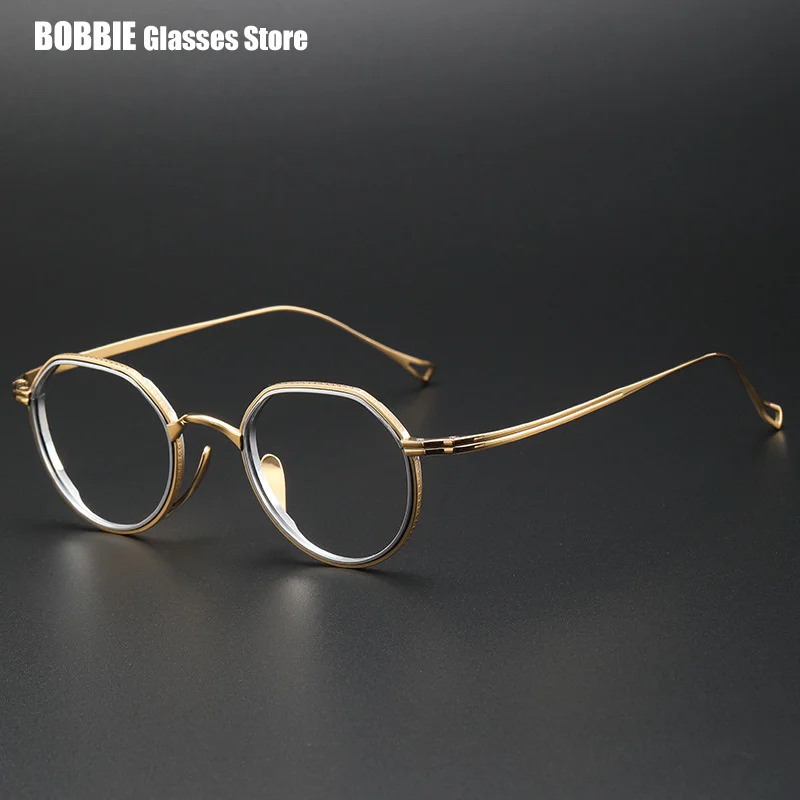

New Arrival Brand Designer Ultralight Titanium Optical Glasses Frame Men's Retro Round Eyeglasses Prescription Myopia Spectacle