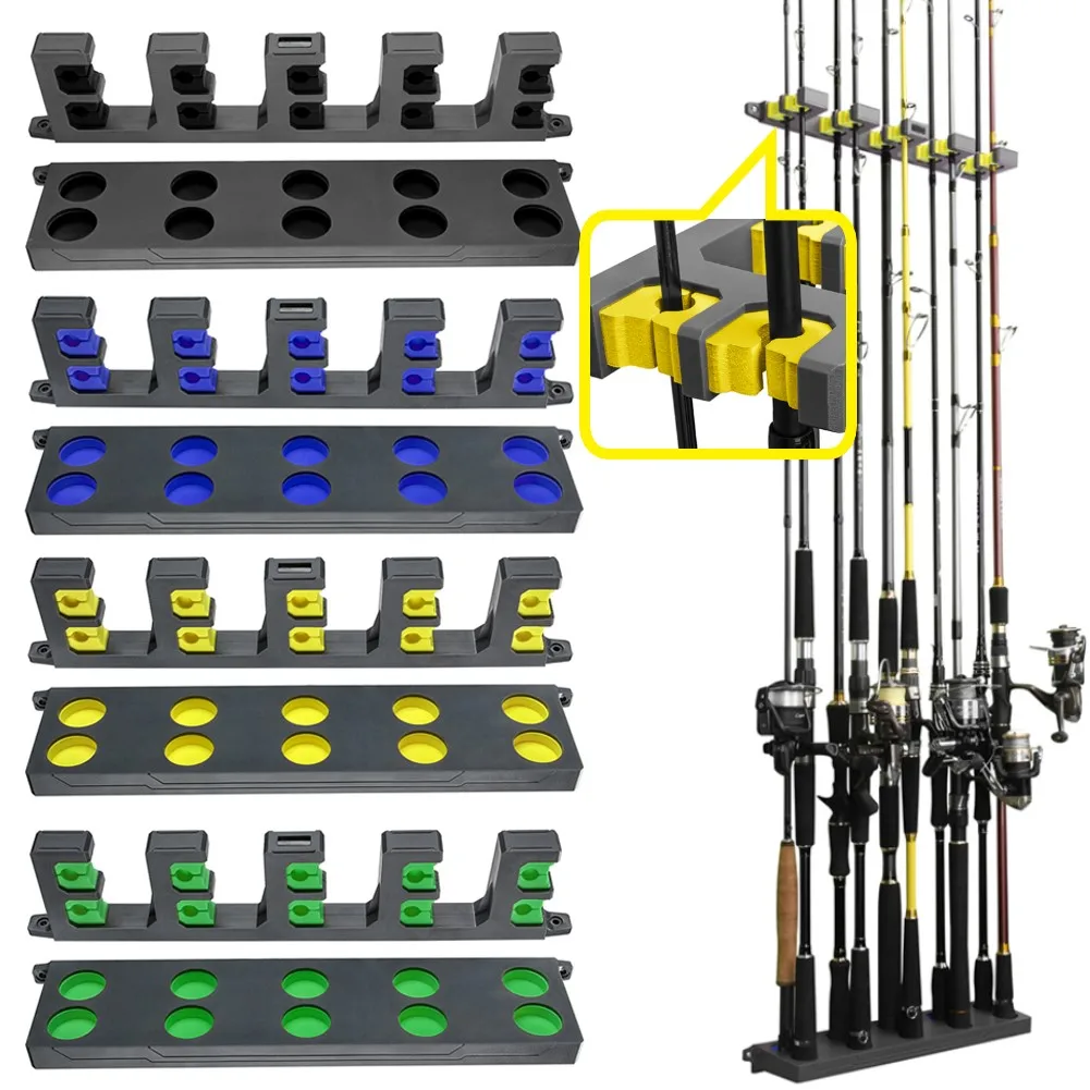 Fishing Rod Holders 10-rod EVA Foam Rack Kit Vertical Wall Rod Rack Booms For Fishing Pole Holder Rod Storage Stand Bracket New