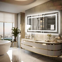 LED Bathroom Mirror Large Illuminated Dimmable Vanity Mirror with Lights, Backlit and Front Lighted Makeup Mirror for Wall 1